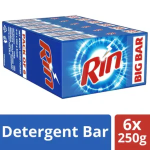 Rin Detergent Bar 250 g (Pack of 6)