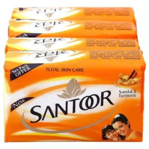 Santoor Sandal & Turmeric Soap 125 g (Pack of 4)